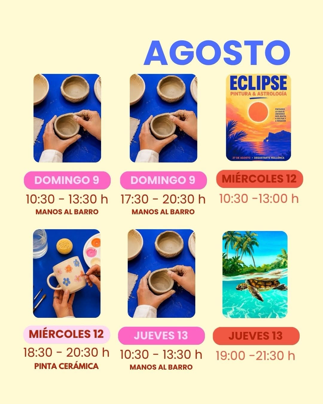 Taller de cerámica y vino en DegustArte