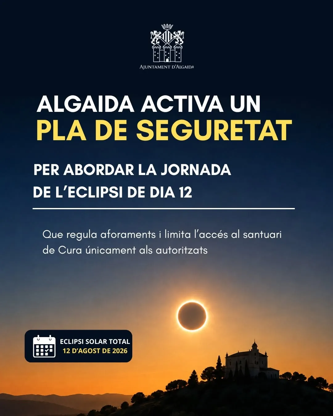 Observación del eclipse solar total en Algaida