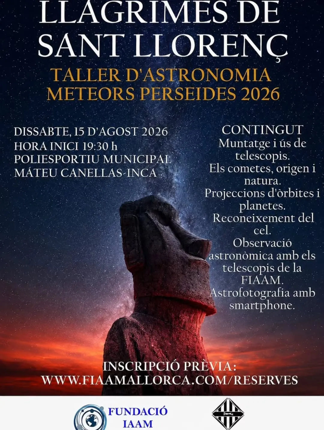 Lágrimas de San Lorenzo: taller de astronomía de las Perseidas