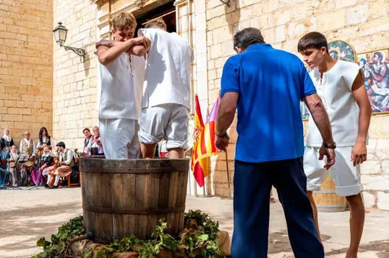 Grape-treading (trepitjadors) at the Festa des Vermar, Binissalem